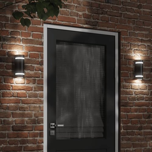  Vanjska zidna svjetiljka crna od lijevanog aluminija 80 x 100 x 240 mm Slike