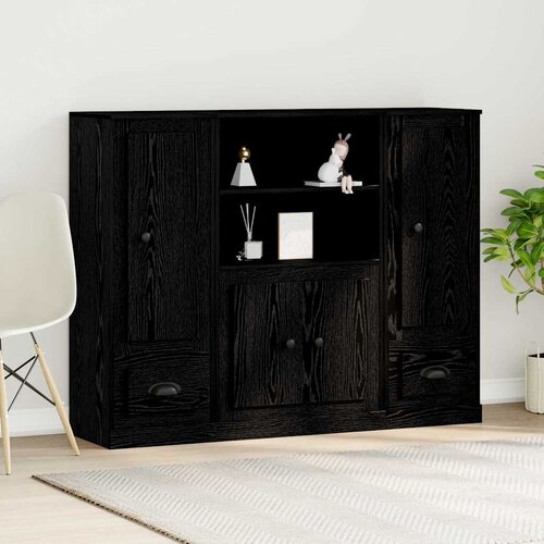  Highboard Crni hrast 132 x 35.5 x 103.5 cm Konstruirano drvo Cijene