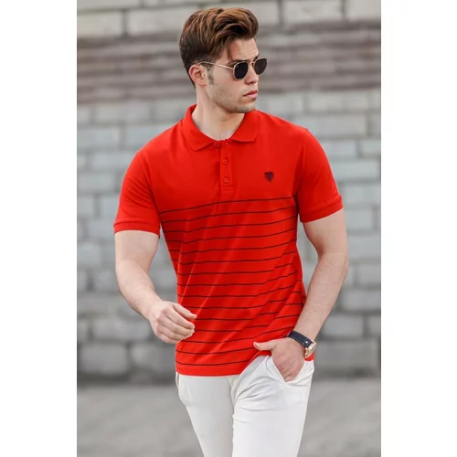 Madmext Red Polo-Collar Men's T-Shirt 5238