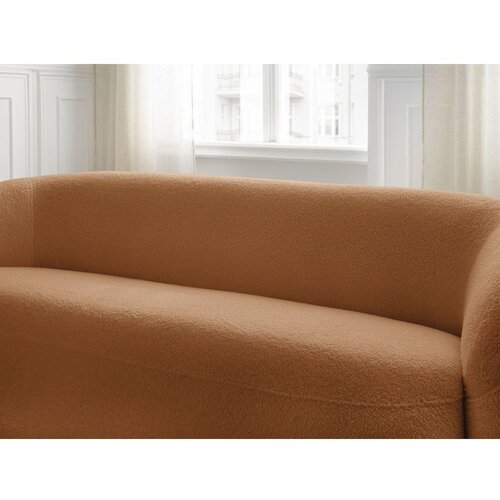 Bobochic Paris Oranžna sedežna garnitura iz tkanine boucl&amp;eacute; 193 cm Elina &amp;ndash; Slike