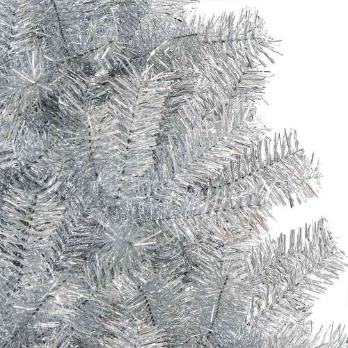  Božićno drvce s 150 LED svjetlima s stalakom Srebrno 120 cm PET Slike