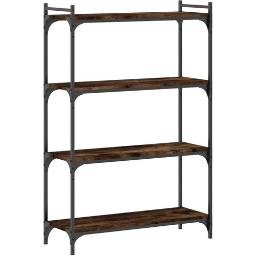 Maison Chic Knjižna omara - Knjižni regal 4-nadstropna dimljen hrast 80x30x120 cm inž. les, (21724616) Slike
