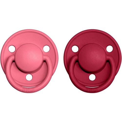 Bibs De Lux Natural Rubber Size 2: 6+ months duda Coral / Ruby 2 kom Slike