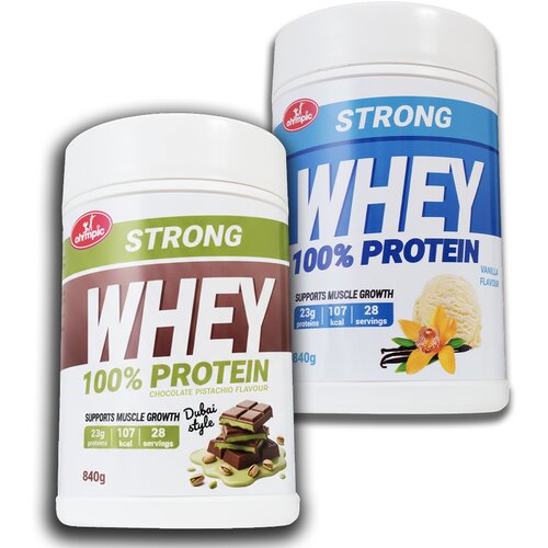 Olympic Whey Protein Strong, Dubai čokolada i Vanila, 840 g, 2 komada Slike