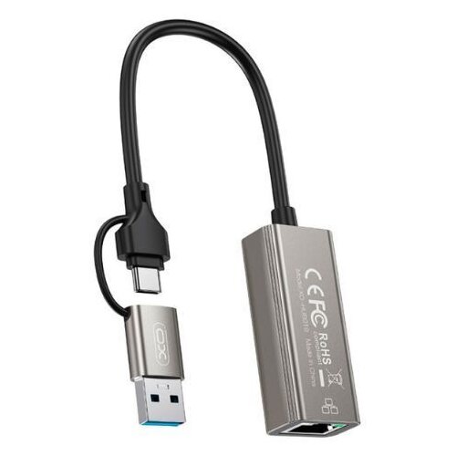 XO HUB018 USB to Type-C 2-in-1 RJ45 hub 2in1 Slike
