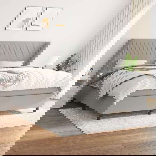  S oprugama i madracem svjetlosivi 180x200 cm od tkanine Slike