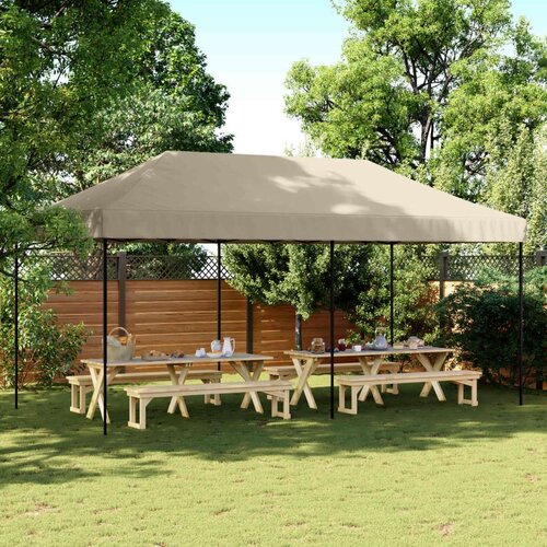 Šator za svadbe - &scaron;ator za zabave Sivo-smeđa 292 x 580 x 315 cm Oxford tkanina - Sivo-smeđa Bez bočnog zida Da Cijene