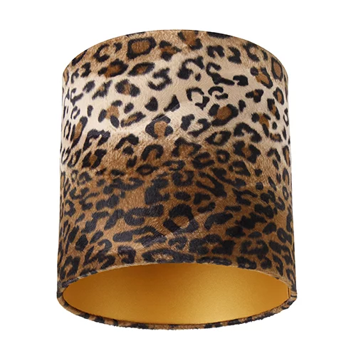QAZQA Velur senčnik leopard dizajn 25/25/25 zlato v notranjosti