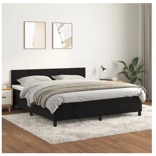 vidaXL Box spring postelja z vzmetnico crna 180x200 cm zamet