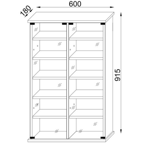 MID.YOU REGAL ZA CD-JE 60/91,5/18 cm barve bukve Slike