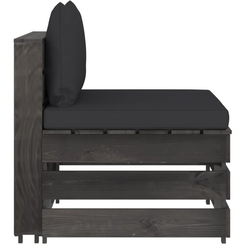 Maison Chic Sekcijski sredinski kavč - Sofa - Kanape z blazinami siv impregniran les, (21726950) Cene
