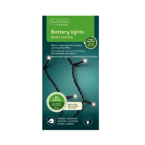  Led novogodišnje lampice baterija 8 funkcija topla bela L710cm Lumineo 497141 Cene