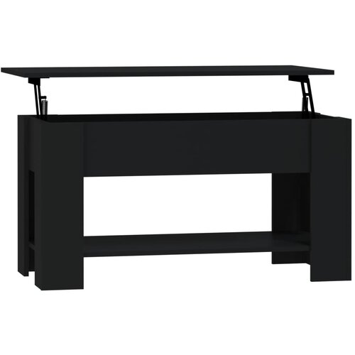 Maison Chic Klubska mizica - kavna mizica - Nizka mizica črna 101x49x52 cm inženirski les, (21754831) Cene