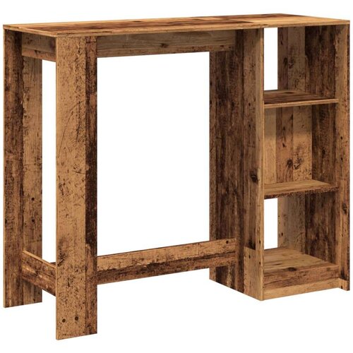 VidaXL Barski stol s policom boja staro drvo 124x46x103,5 cm drveni Slike