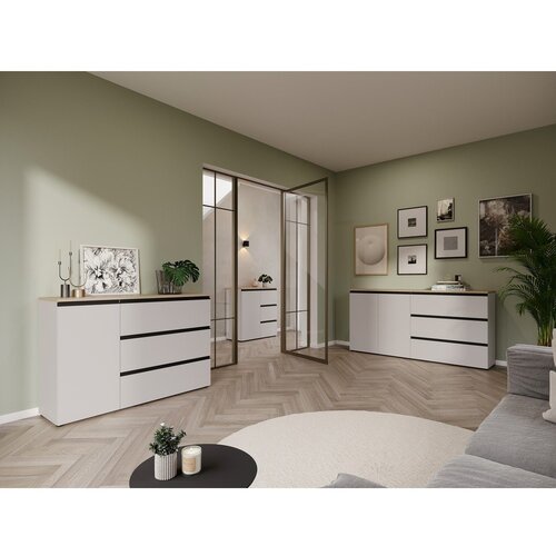 Germania Sivo-bež/u svijetloj prirodnoj boji komoda 135x91x41 cm Cormano &amp;ndash; Slike