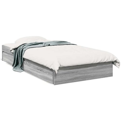 vidaXL Okvir kreveta s ladicama siva boja hrasta 75 x 190 cm drveni Cijene