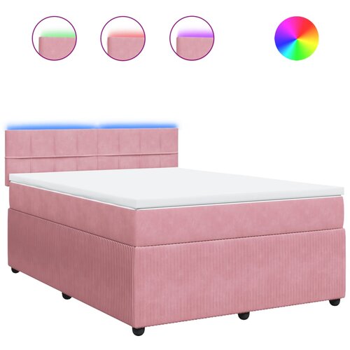 vidaXL Box spring postelja z vzmetnico roza 160x200 cm žamet, (21304609) Cene