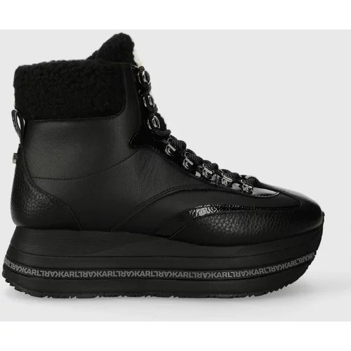 Karl Lagerfeld Kožne cipele VELOCITA MAX KC za žene, boja: crna, s platformom, sa srednje toplom podstavom, KL64963