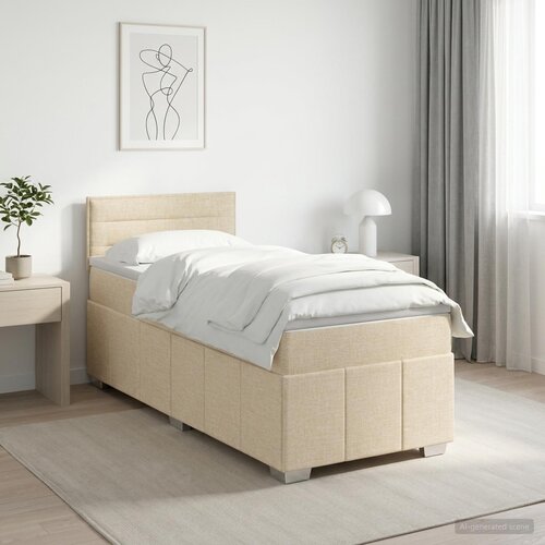  Boxspring krevet s madracem Krem 80 x 200 cm Tkanina Cene