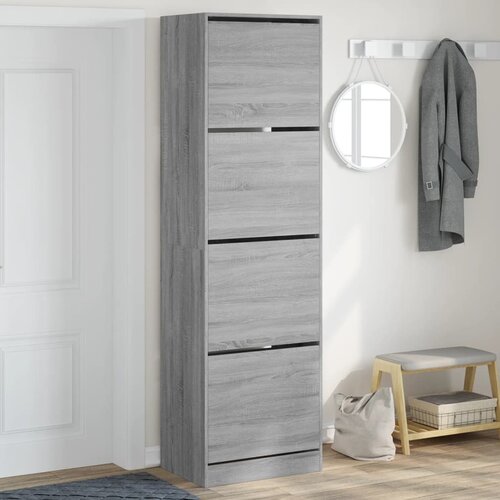 Furnova Omarica za čevlje s 4 predali siva sonoma 60x42x204 cm, (21954697) Slike