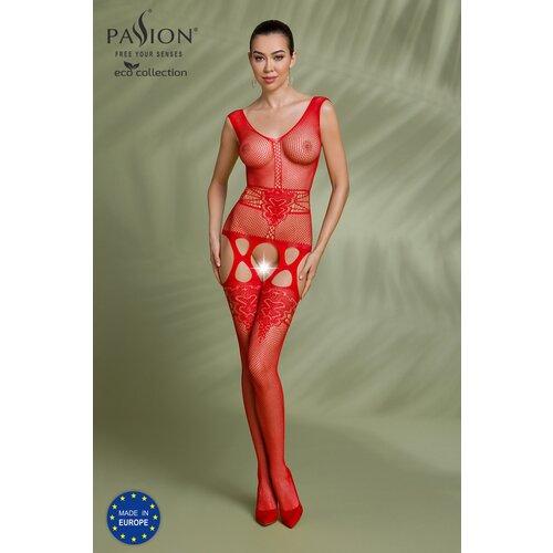 Passion eco bodystocking BS014 red Cene