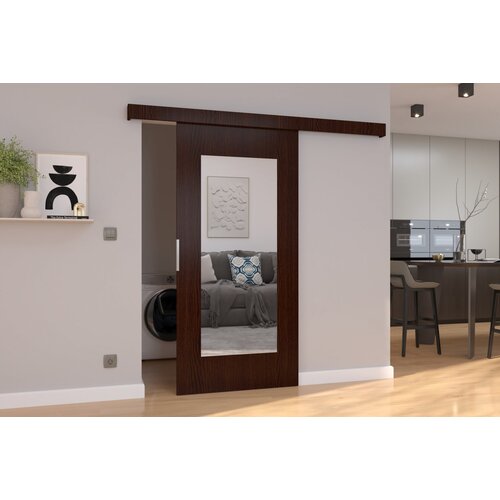 ADRK Stenska drsna vrata z ogledalom NELA 76 cm - WENGE Cene