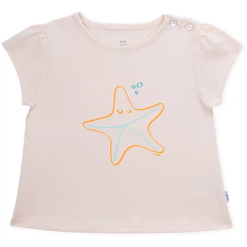 KNOT Majica 'Starfish' bež / akvamarin / narančasta