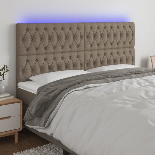 The Living Store LED posteljno vzglavje taupe 200x7x118/128 cm blago - LED Vzglavje, (21659866) Cene