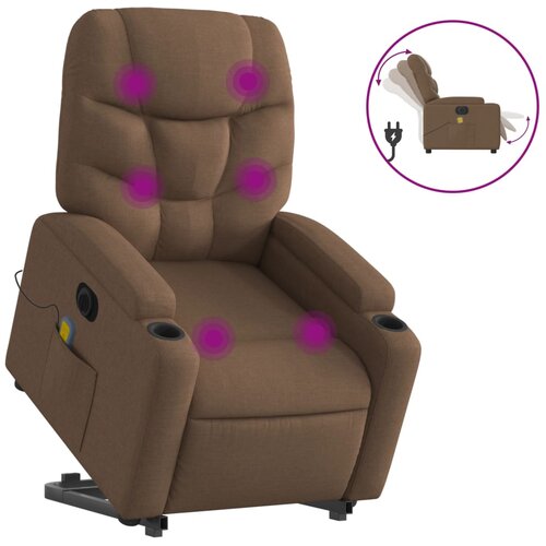 Maison Chic Električni masažni naslanjač - Relax naslanjač s funkcijo vstajanja rjav, (22061495) Cene