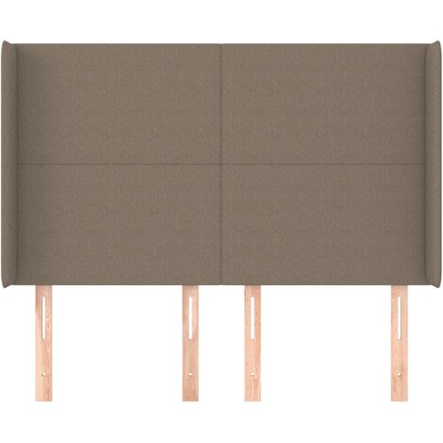  Uzglavlje s u&amp;scaron;ima smeđesivo 147x16x118/128 cm od tkanine Slike