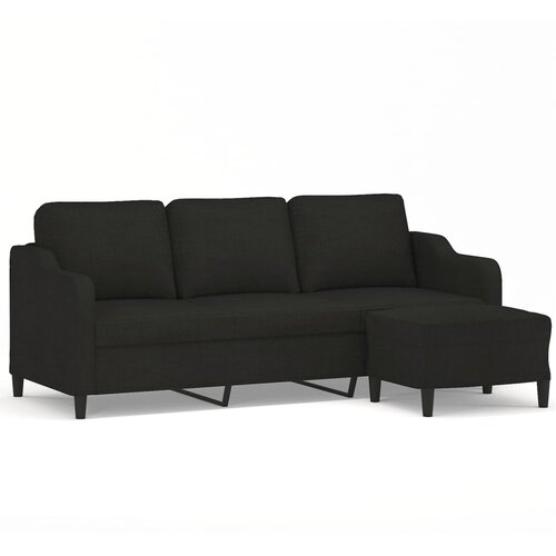 Maison Chic kavč - Sofa - Kanape s stolčkom za noge črn 180 cm blago, (21727430) Cene
