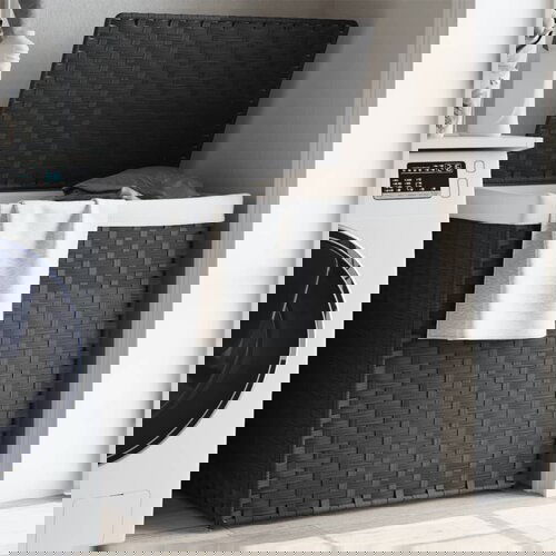 VidaXL Ko&amp;scaron;ara za rublje s 2 odjeljka siva 53 x 35 x 57cm od poliratana Slike