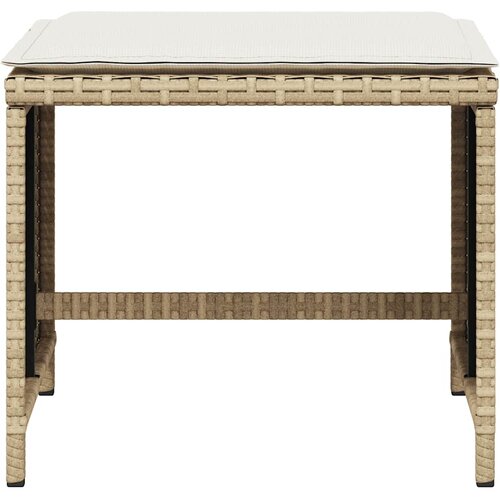  Vrtni taburei s jastucima 4 kom bež 41x41x36 cm od poliratana Slike