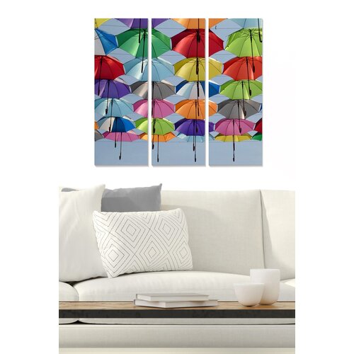 Wallity MDF1521492 multicolor decorative mdf painting (3 pieces) Slike