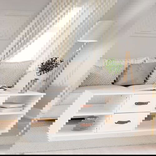 vidaXL Stolić za kavu bijeli 100 x 50 x 41 cm od masivne borovine Cijene