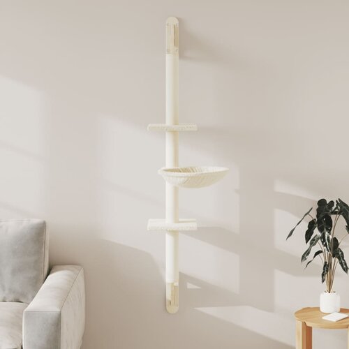 vidaXL Zidna penjalica za mačke sa stupom za grebanje krem 142 5 cm Cijene