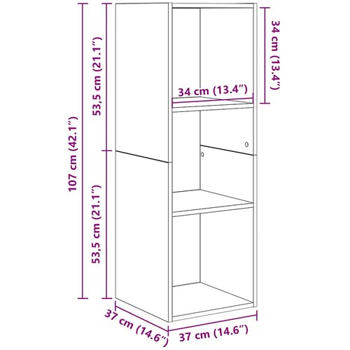  Set TV komoda Zidne 4 pcs Umjetnički hrast 37 x 37 x 107 cm Slike