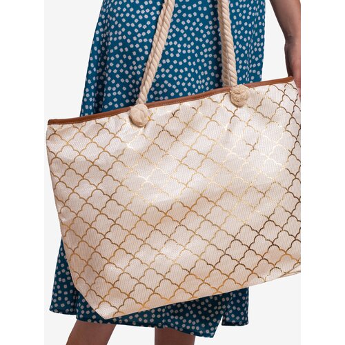 SHELOVET Large fabric bag beige Slike