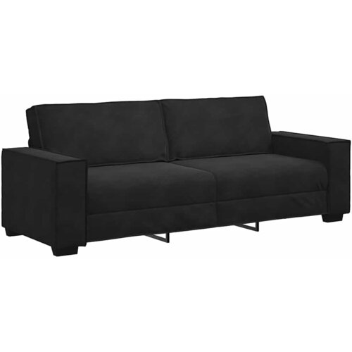  Dvodijelni set sofa s jastucima, crni bar&amp;scaron;un Crna Slike