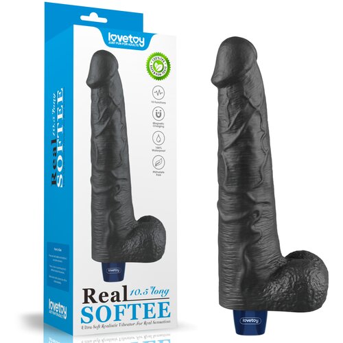Lovetoy Real Softee Rechargeable Vibrating Dildo 10.5" Black Cijene