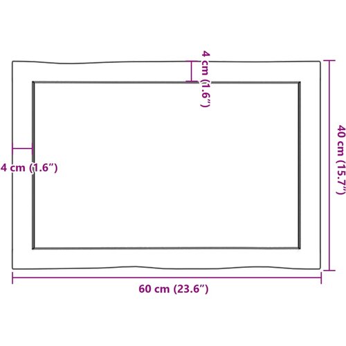 Stolna ploča svjetlosmeđa 60x40x(2-4) cm obrađena hrastovina Slike
