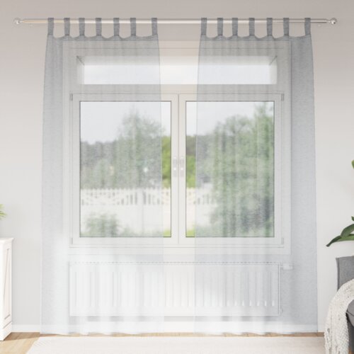 vidaXL Zavese z zavesami 2 pcs Temno siva 140 x 245 cm Poliester Cene