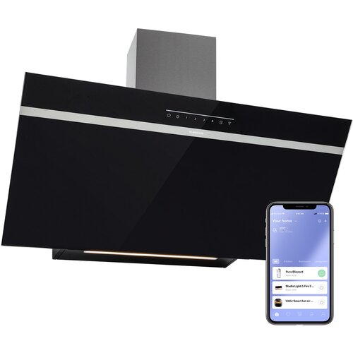 Klarstein Ava 90, napa, 90 cm, zidna, WiFi, A++, 515m&amp;sup3;/h, ekran osjetljiv na dodir Slike