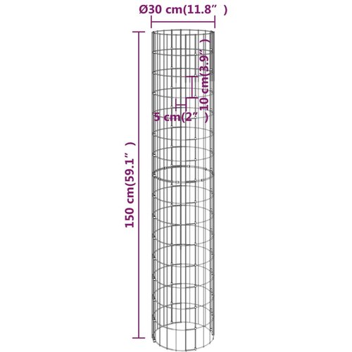  Kružne gabionske povi&amp;scaron;ene gredice 4 kom &amp;Oslash;30 x 50/100/150/200 cm Slike