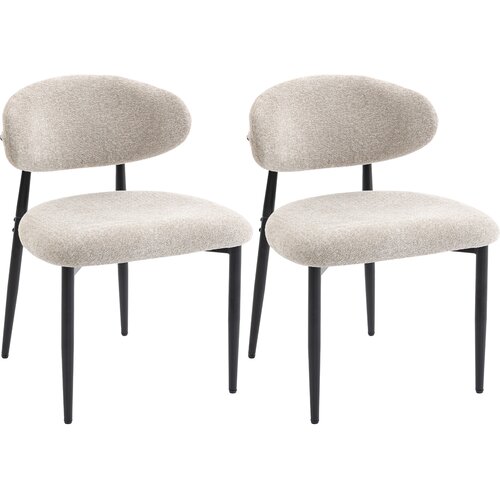 HOMCOM Jedilni stol, platnu podobno blago (100% poliester), jeklo 58D x 58&Scaron; x 77V cm, bež, (5000242697) Cene