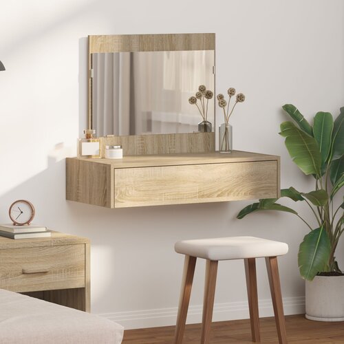 VidaXL Sonoma hrast Inženjersko drvo 83 x 40 x 70 cm Ogledalo Slike