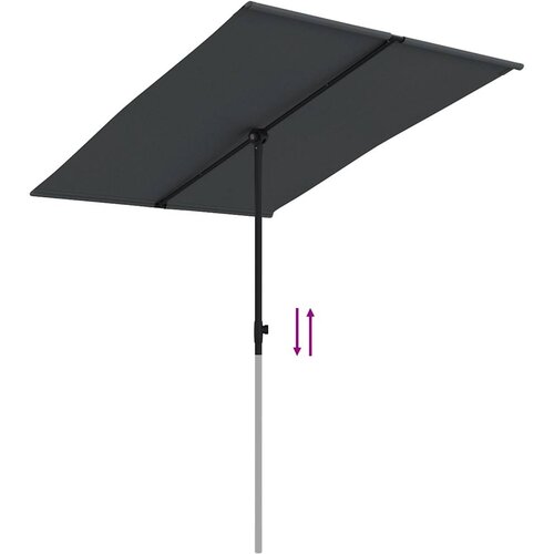  Vrtni suncobran s aluminijskim stupom 2 x 1,5 m crni Slike