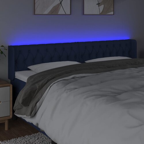  LED uzglavlje plavo 183x16x78/88 cm od tkanine Slike