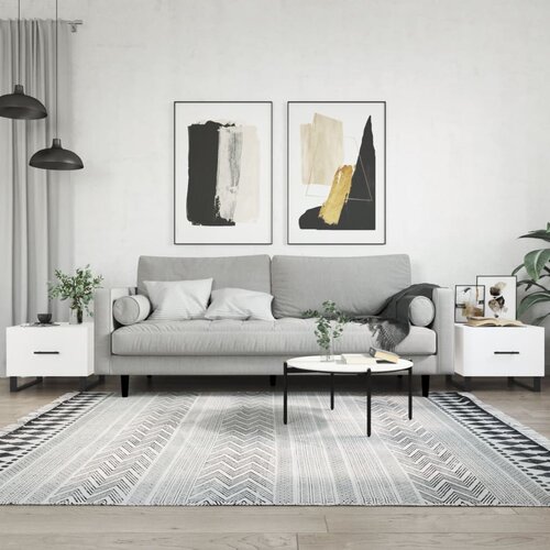 VidaXL Stolići za kavu 2 kom bijeli 50x50x40 cm od konstruiranog drva Slike