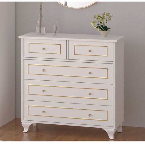 Hanah home Rb-091 matte white dresser Cene